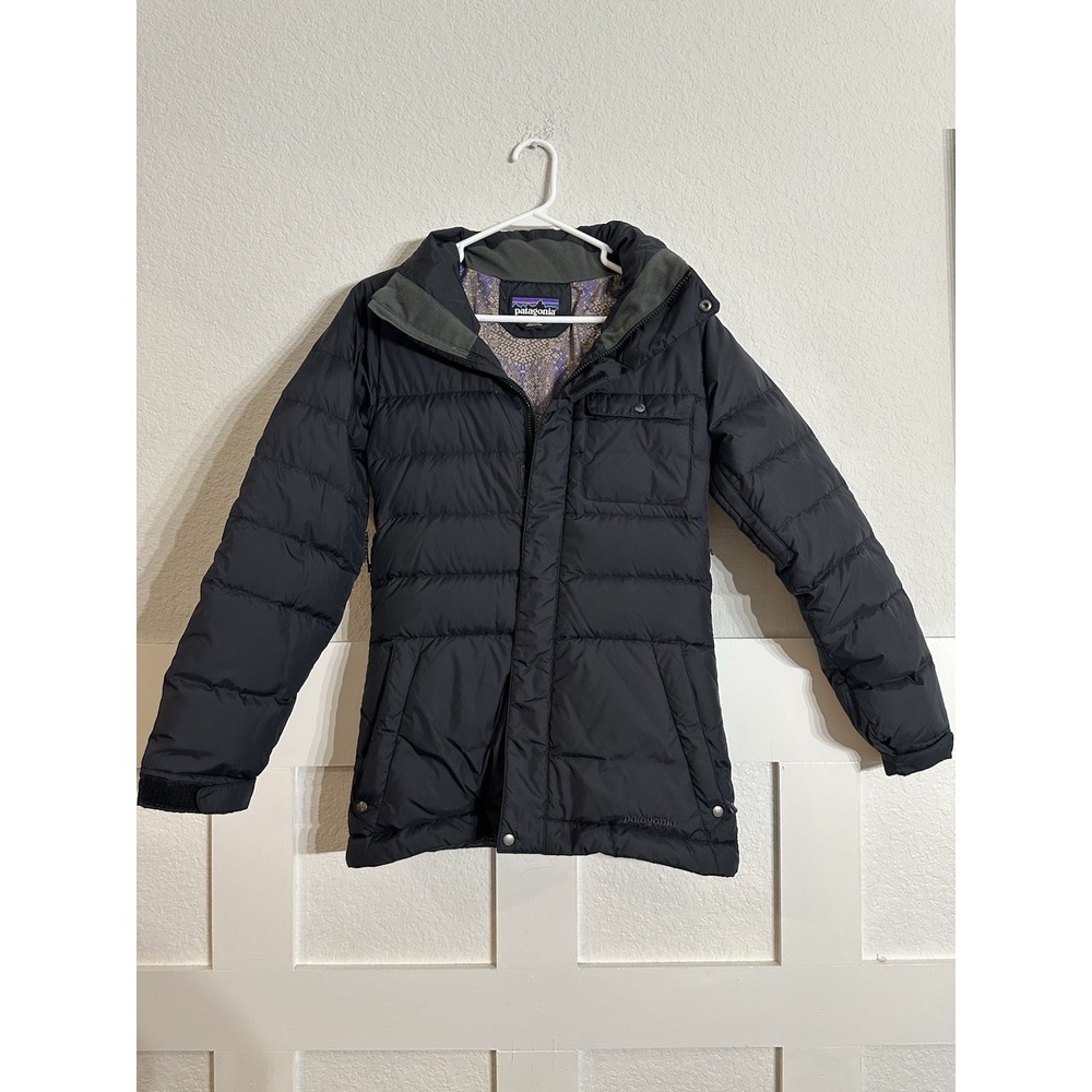 Patagonia Womens Black Hooded Rubicon Puffer Coat Jacket Parka RECCO XS